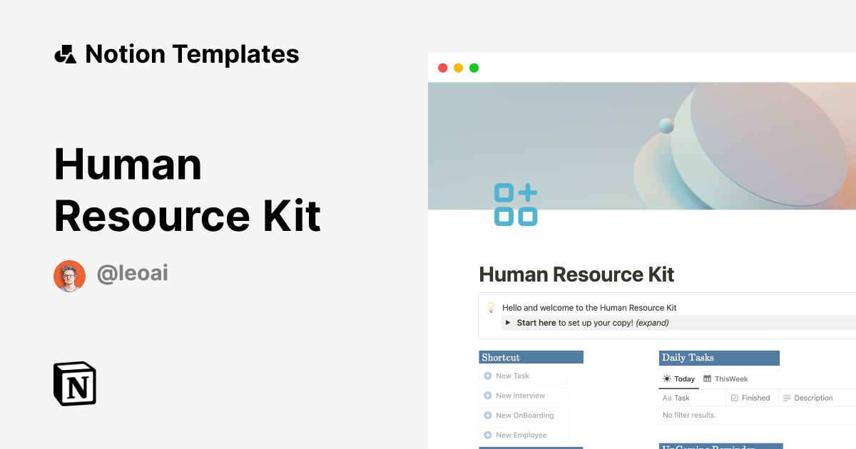 Human Resource Kit by leo Notion Template