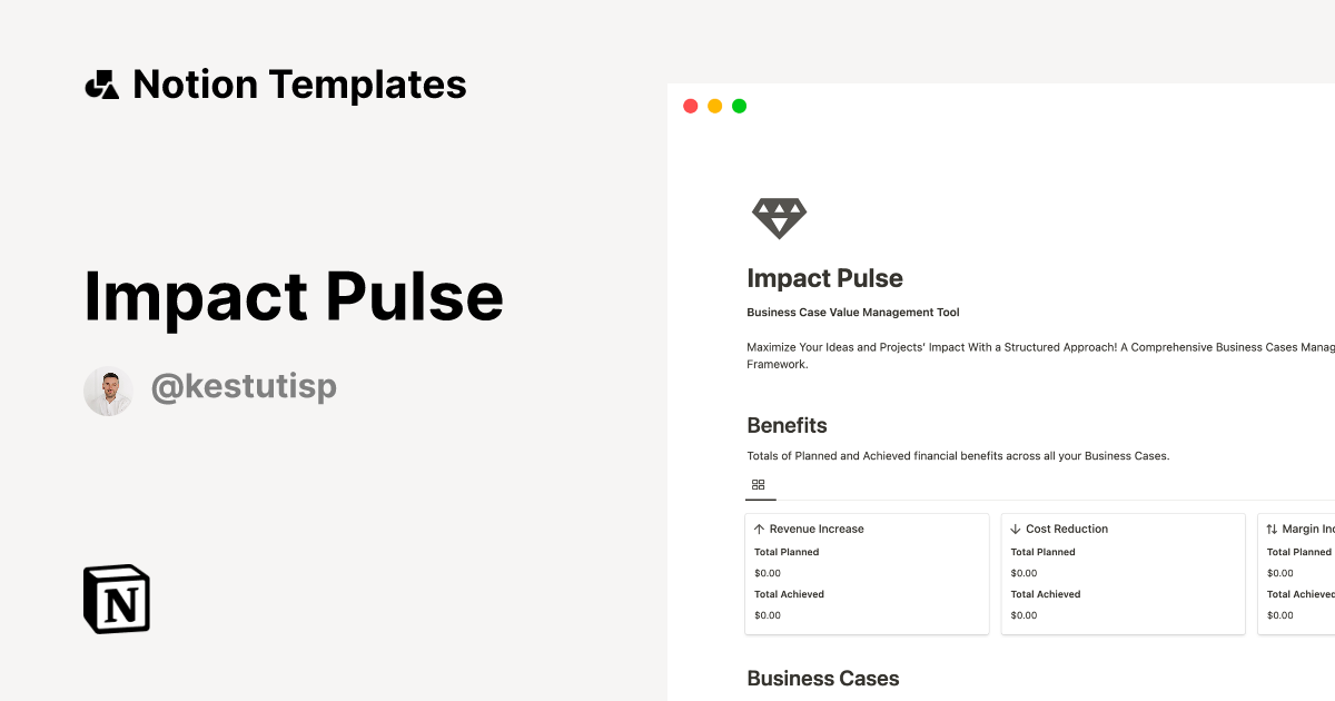 Impact Pulse Template by Kestutis | Notion Marketplace