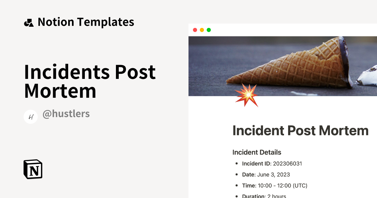 Incidents Post Mortem Notion Template