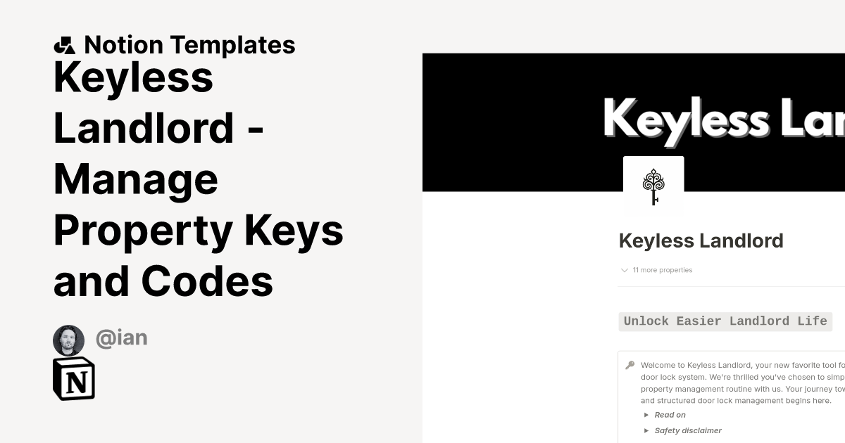 Keyless Landlord Manage Property Keys and Codes by Ian Dikhtiar