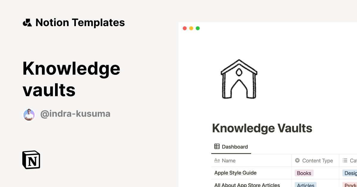 Knowledge vaults | Notion Template