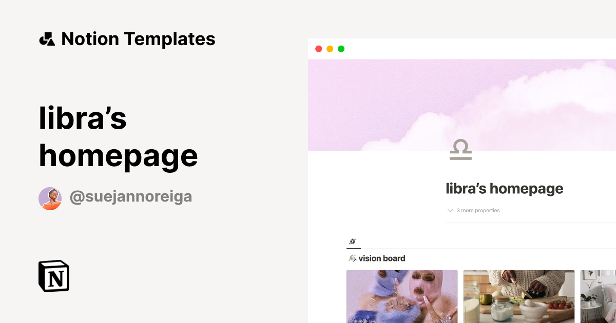 libra’s homepage | Notion Template