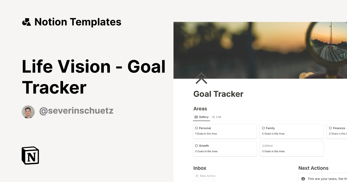 Life Vision Goal Tracker by Severin Schuetz Notion Template