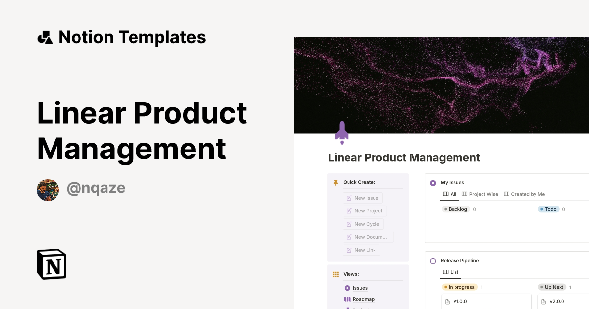 Linear Product Management by Nabil Notion Template