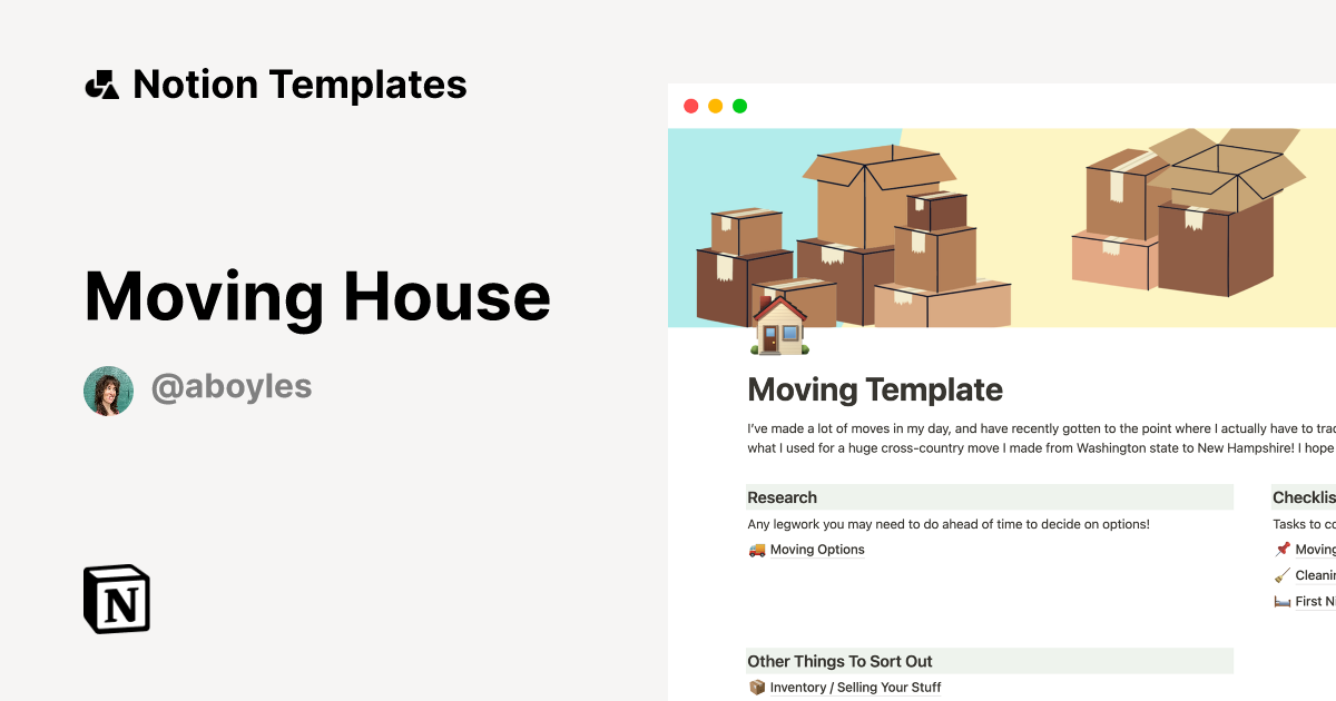 Moving House Notion Template