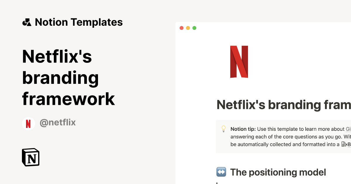Netflix's branding framework Notion Template