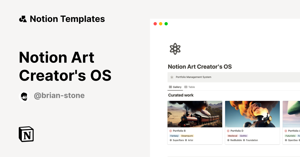 Notion Art Creator's OS Notion Template