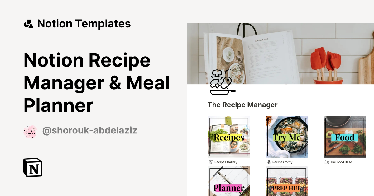 Notion Recipe Manager & Meal Planner Notion Template
