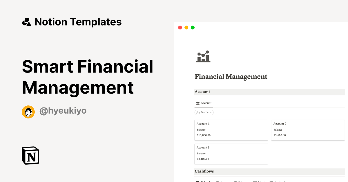 Smart Financial Management Notion Template