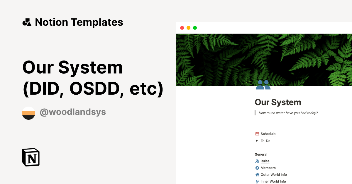 Our System (DID, OSDD, etc) Notion Template
