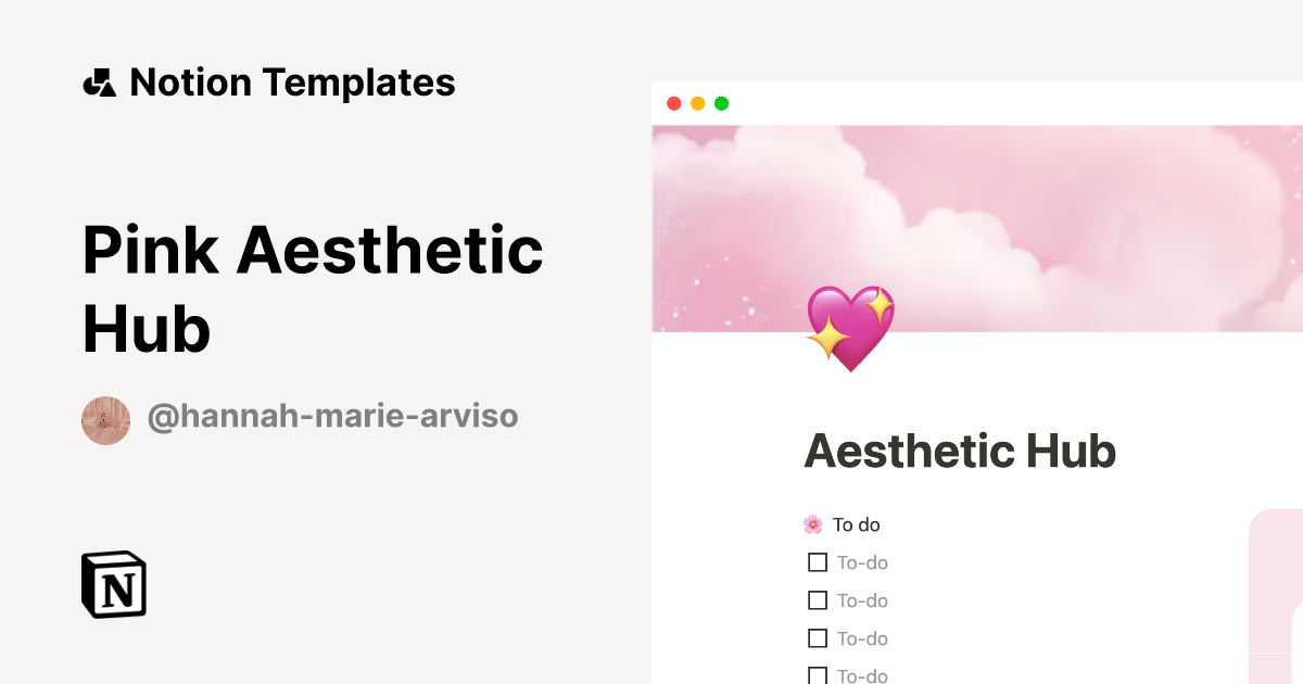 Pink Aesthetic Hub | Notion Template