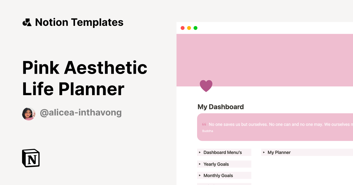 Pink Aesthetic Life Planner