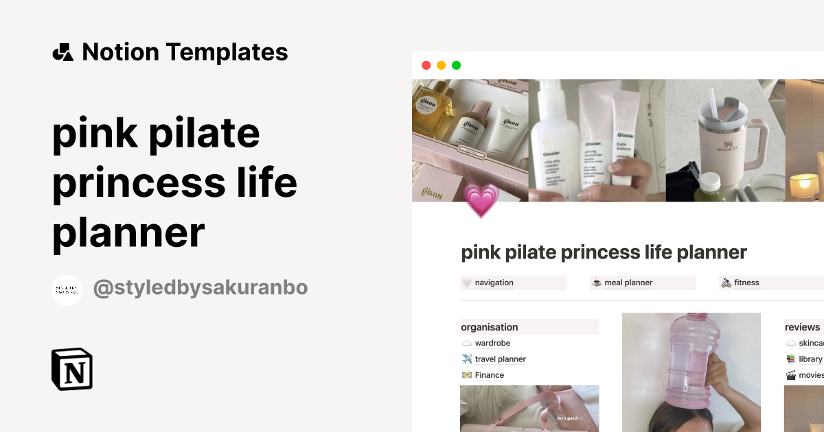 pink pilate princess life planner