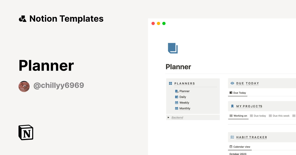Planner Notion Template