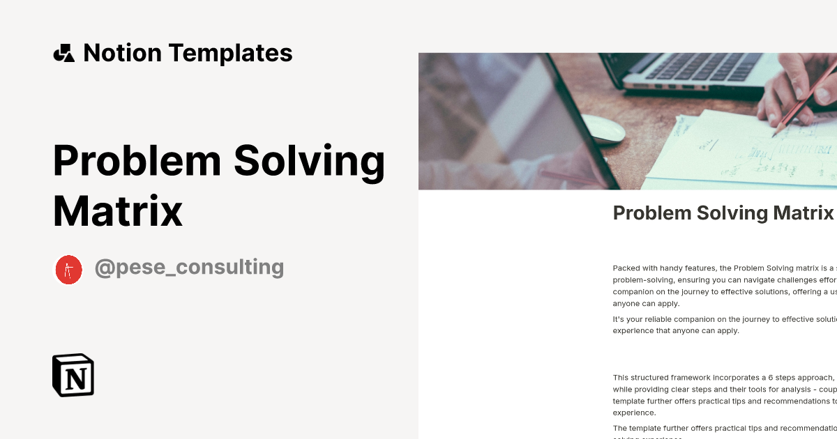 Problem Solving Matrix Template | Notion Marketplace