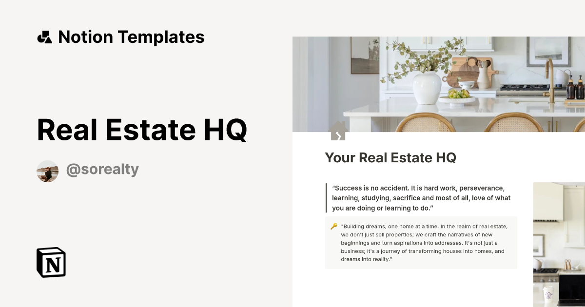 Real Estate HQ Notion Template