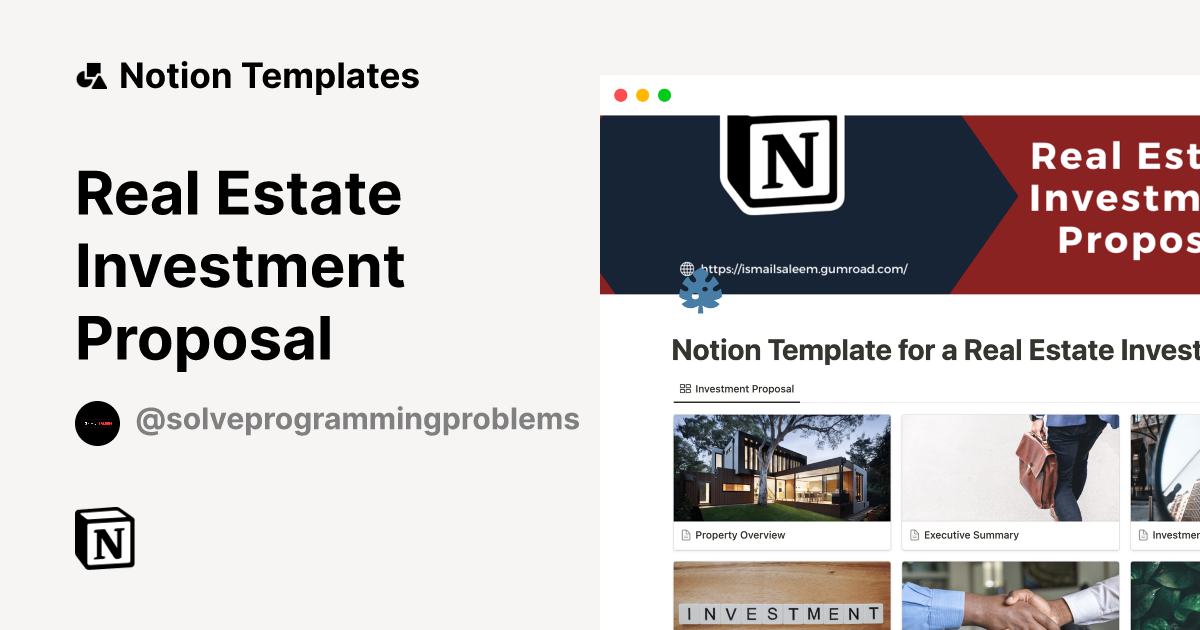 Real Estate Investment Proposal Notion Template