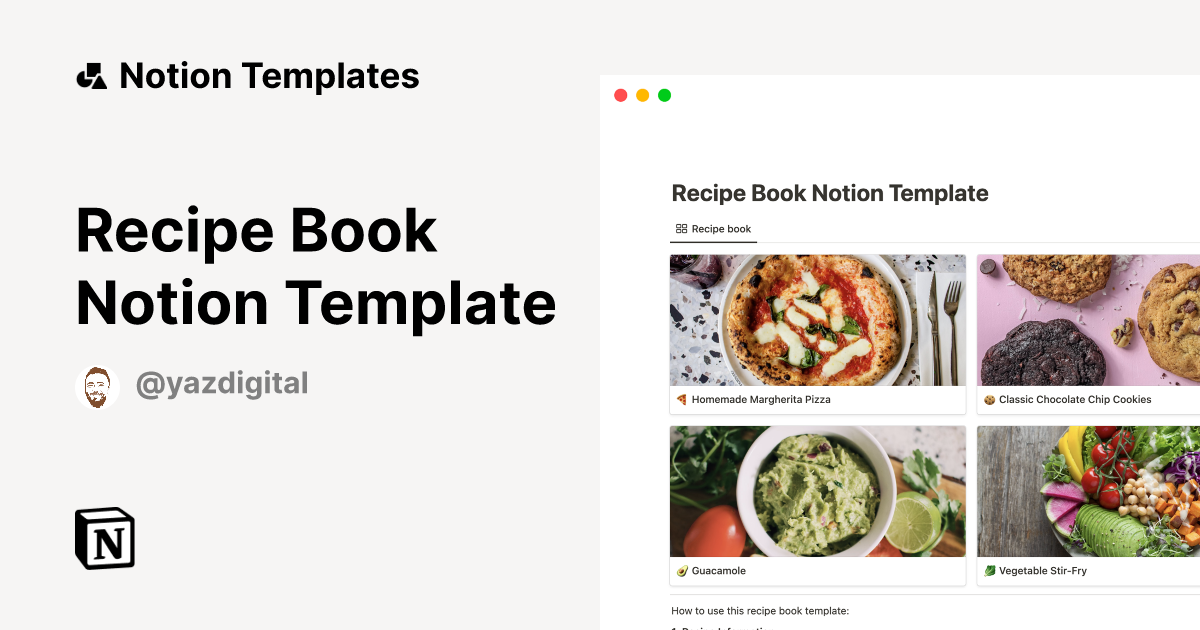 Recipe Templates, Recipe Book Template