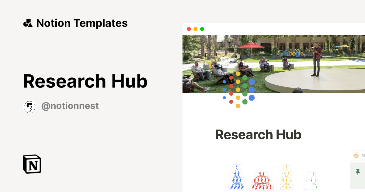 Research Hub by Notion Nest Notion Template