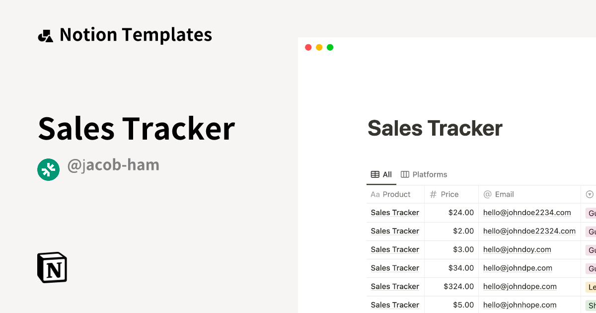 Sales Tracker | Notion Template