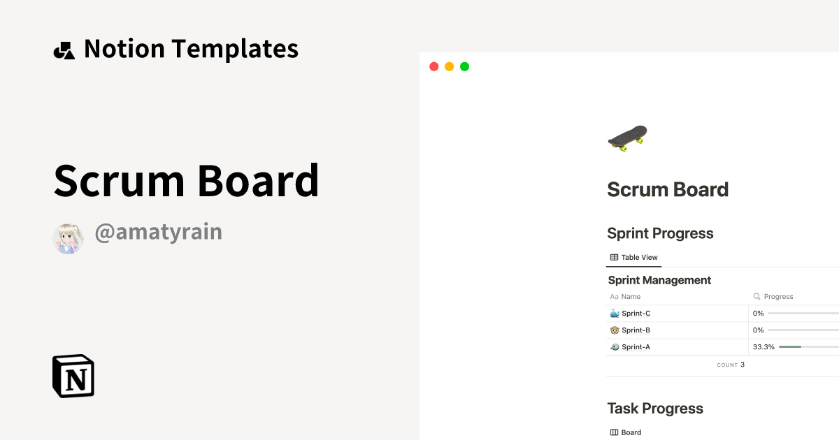 Scrum Board Notion Template