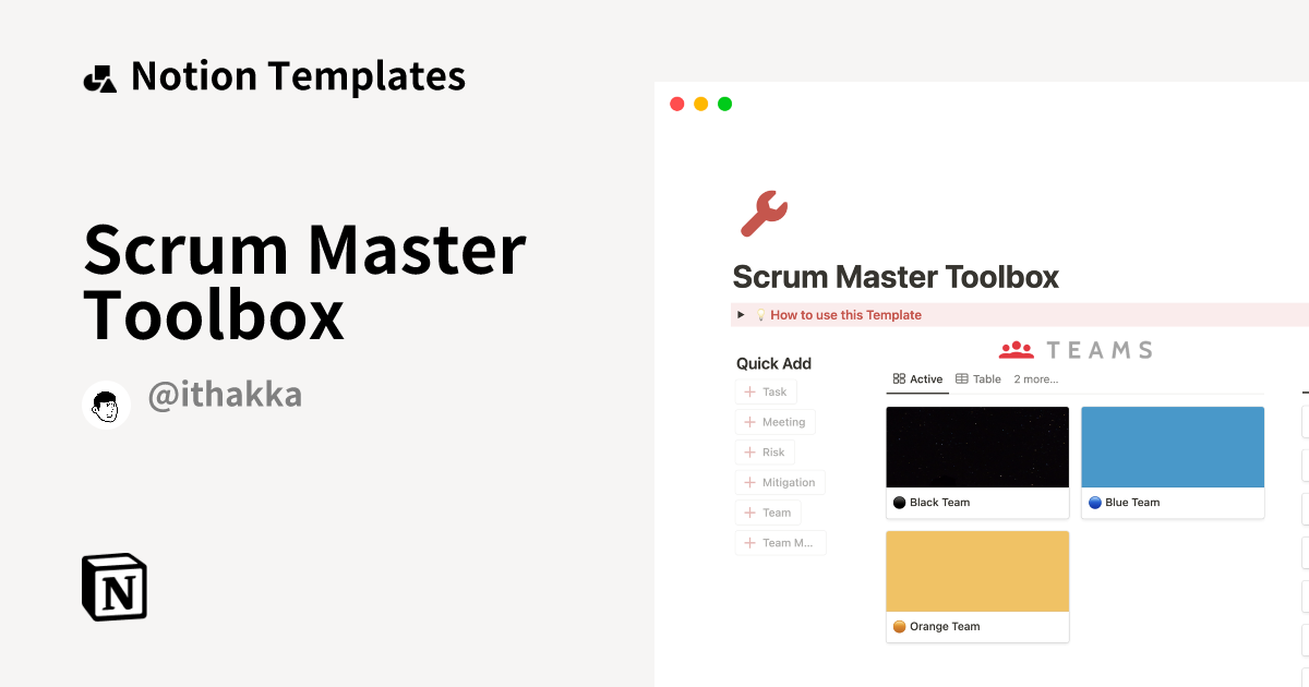 Scrum Master Toolbox Notion Template