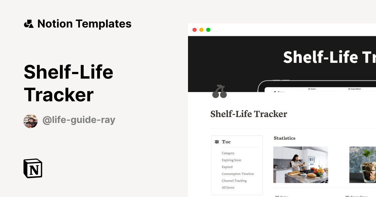ShelfLife Tracker Notion Template