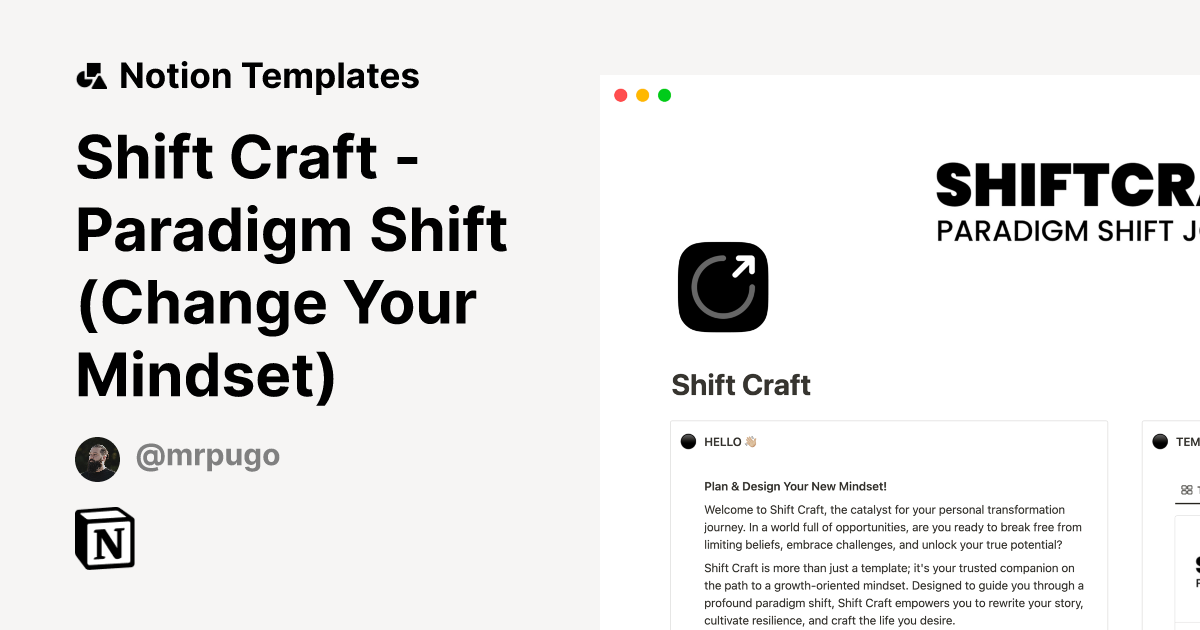 Shift Craft - Paradigm Shift (Change Your Mindset) Template by mrpugo ...