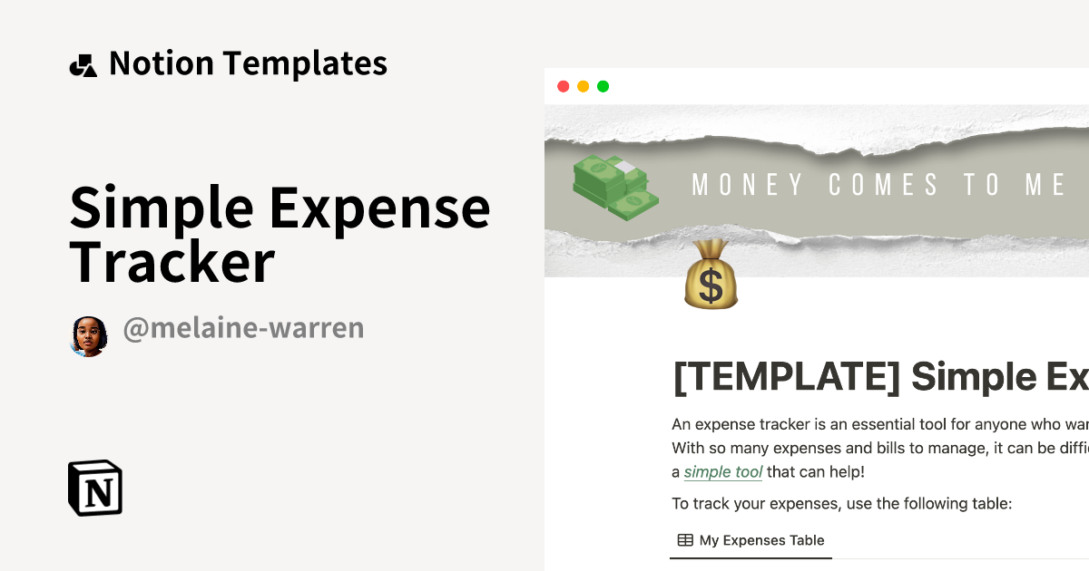 travel expense tracker notion