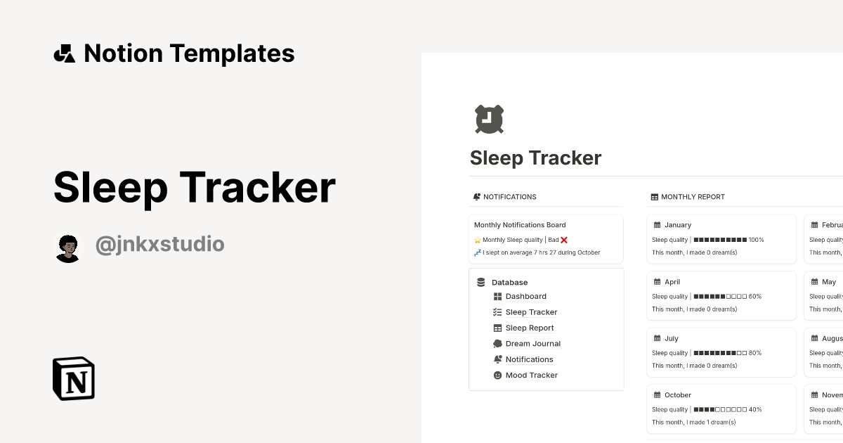 Sleep Tracker Notion Template