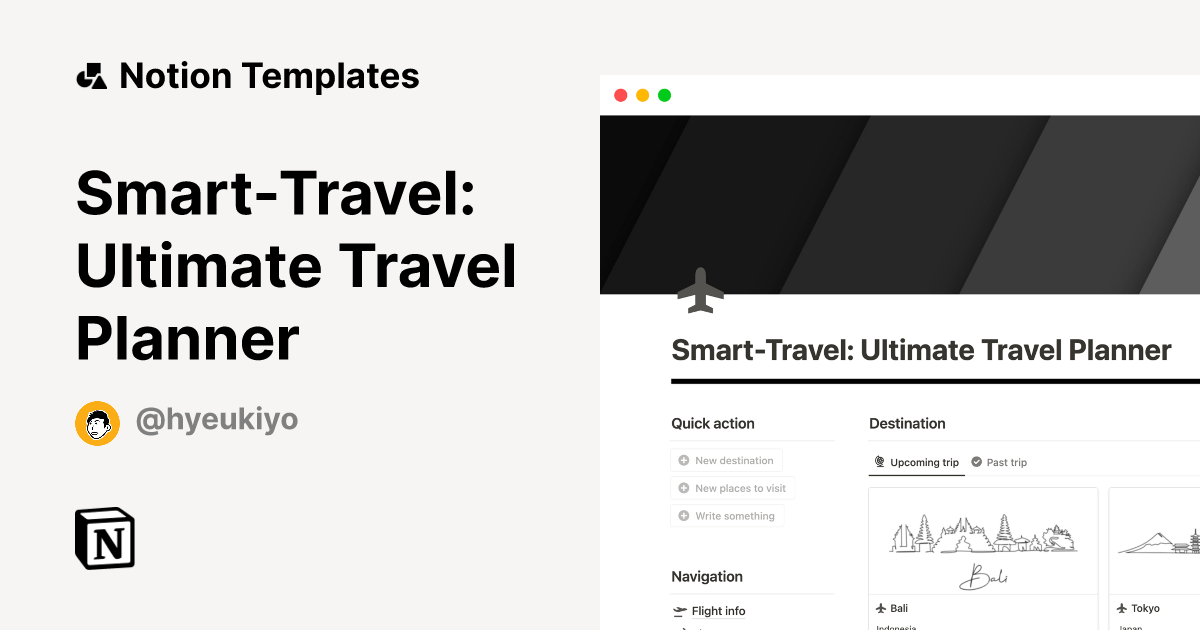 SmartTravel Ultimate Travel Planner Notion Template