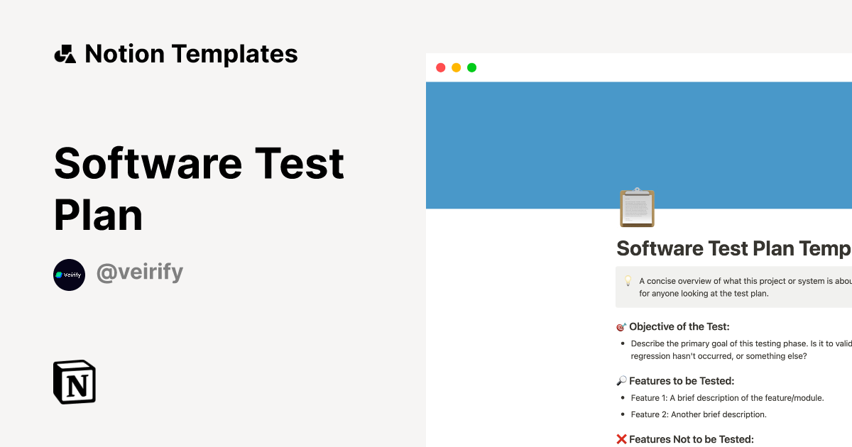 Software Test Plan Notion Template