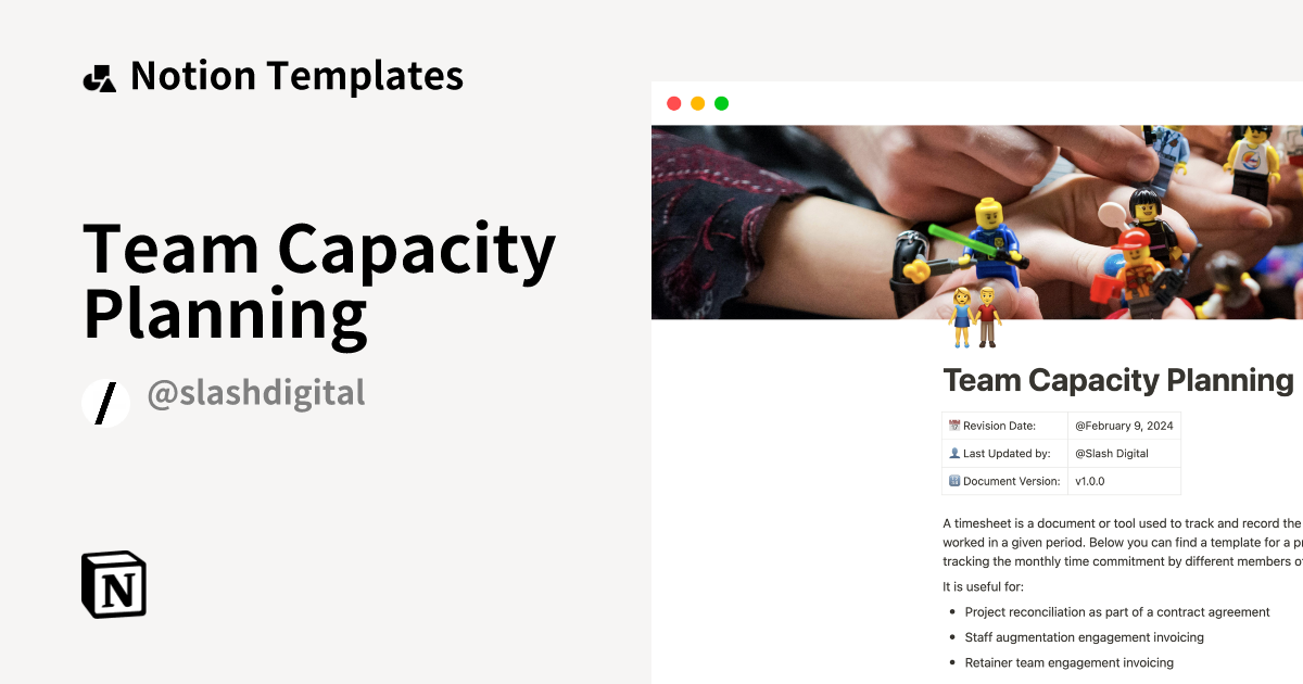 Team Capacity Planning Template by Slash Digital | Notion Marketplace