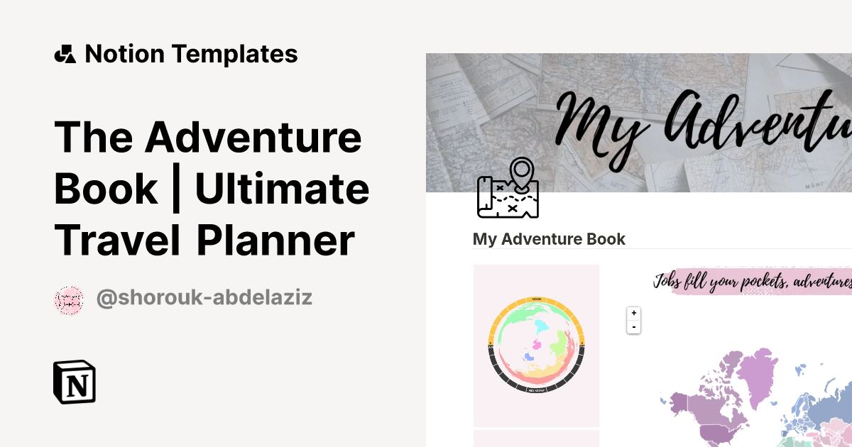 The Adventure Book Ultimate Travel Planner Notion Template