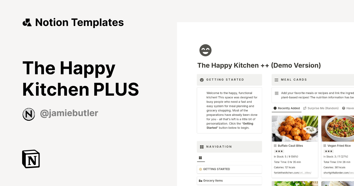 The Happy Kitchen PLUS by Jamie Butler Notion Template