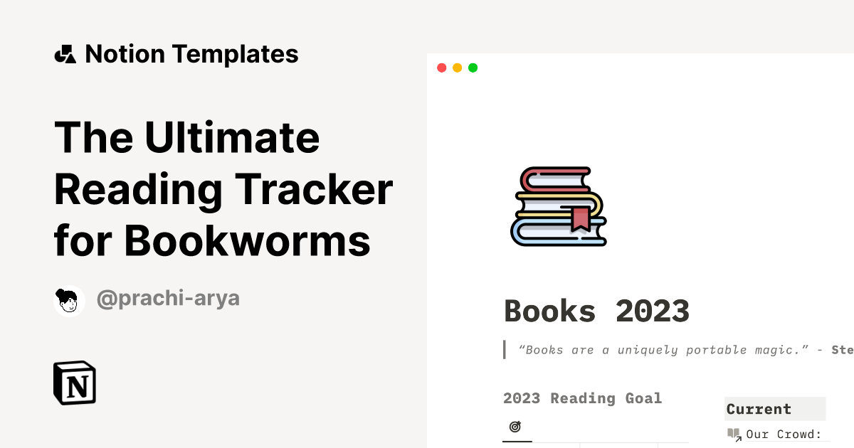 The Ultimate Reading Tracker for Bookworms Notion Template