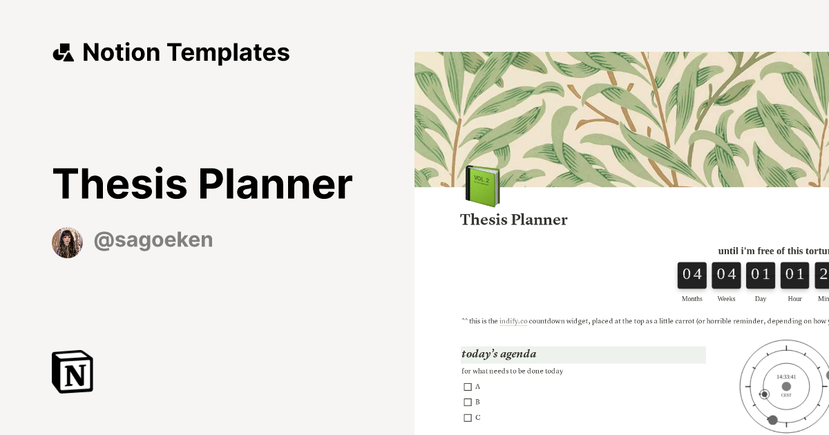 thesis planner online