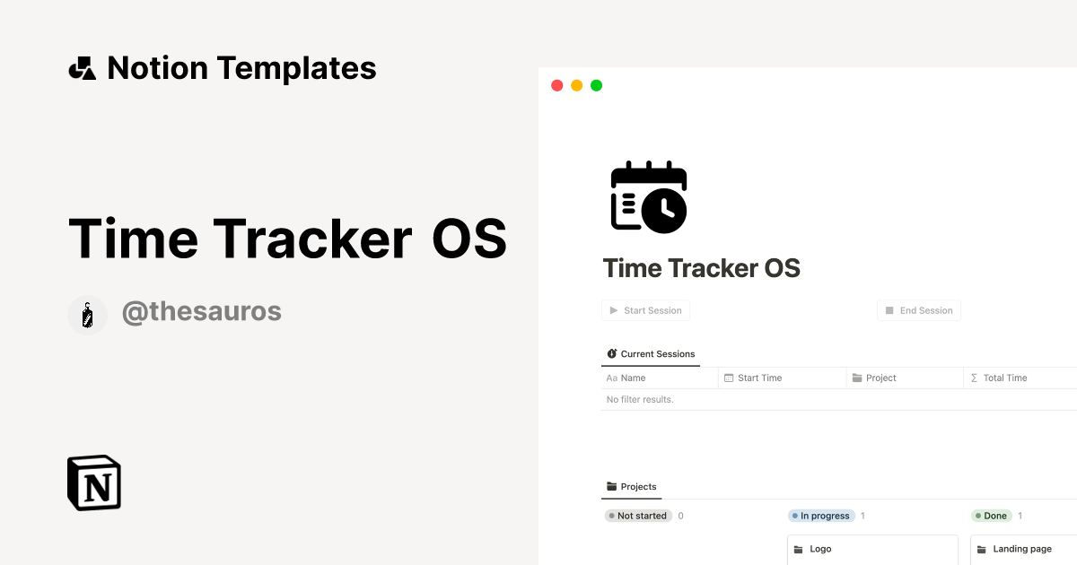 Time Tracker OS Notion Template