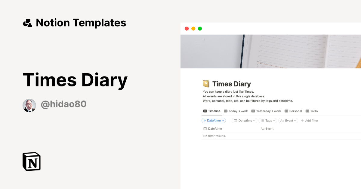 Times Diary by hidao Notion Template