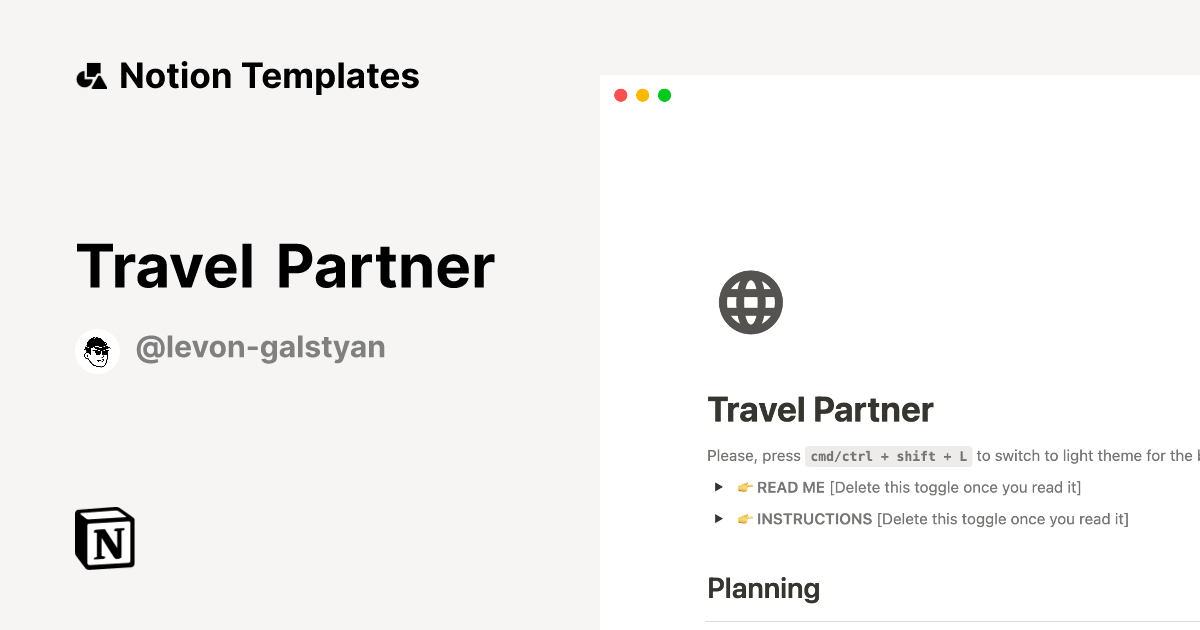 Travel Partner Notion Template
