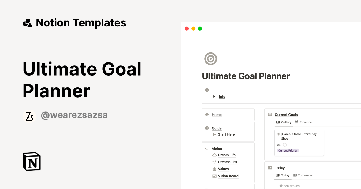Ultimate Goal Planner by ZsaZsa Notion Template