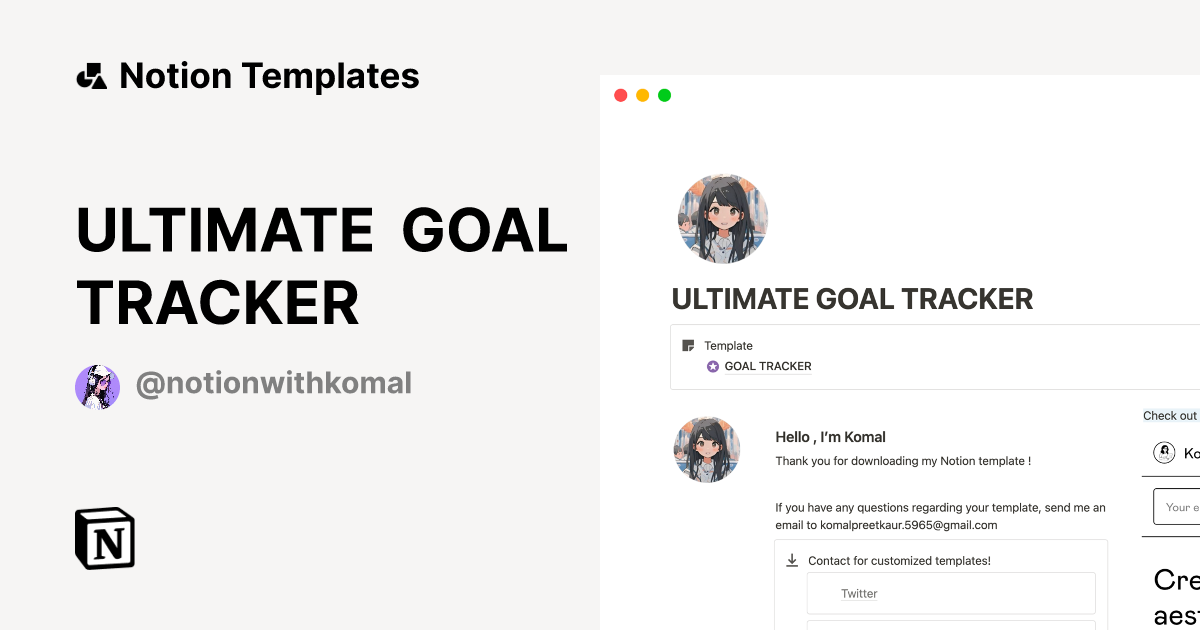 ULTIMATE GOAL TRACKER Notion Template