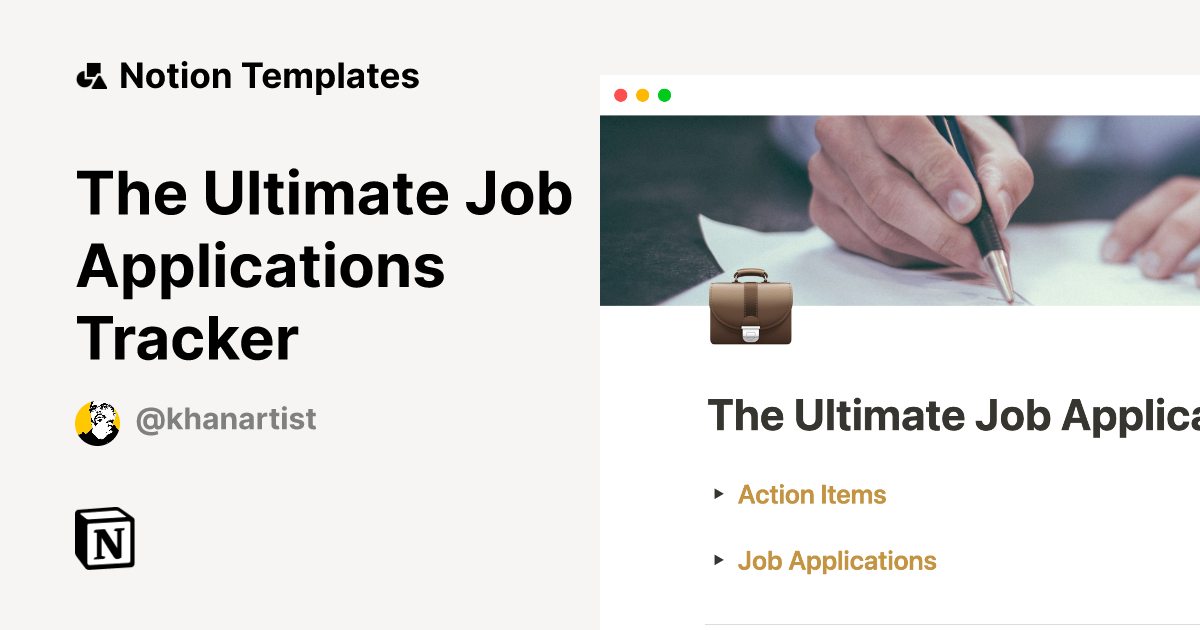 The Ultimate Job Applications Tracker Notion Template