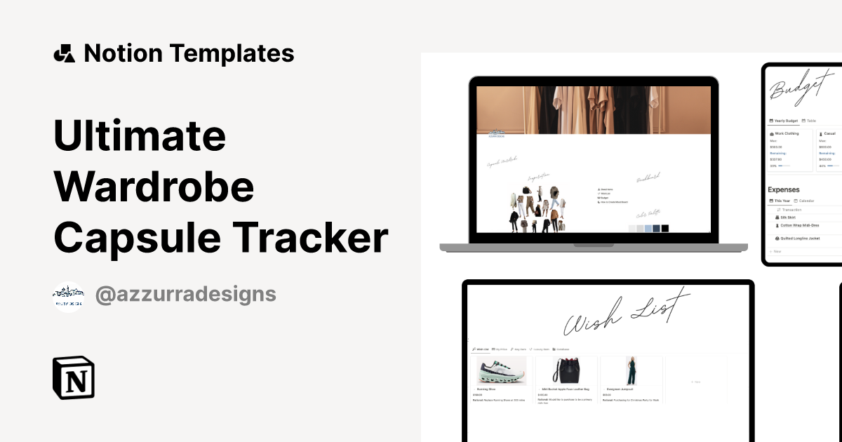 Ultimate Wardrobe Capsule Tracker Notion Template