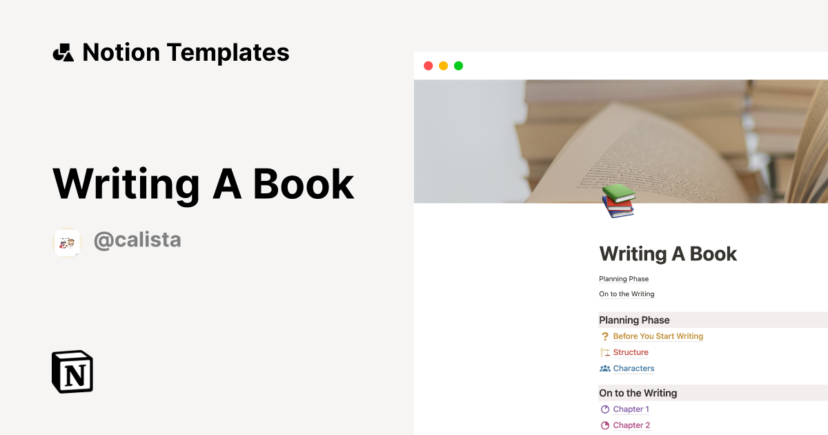 Writing A Book Notion Template