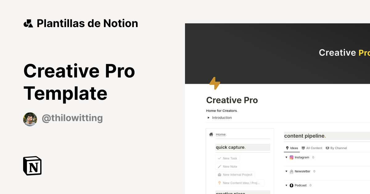Creative Pro Template Plantilla de Notion