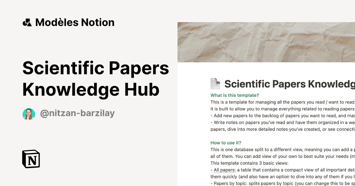 notion template for research paper