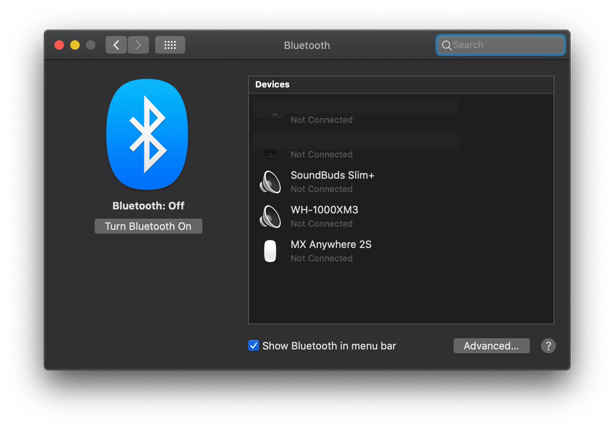 Check that 'Show Bluetooth in menu bar' is enabled in System Preferences