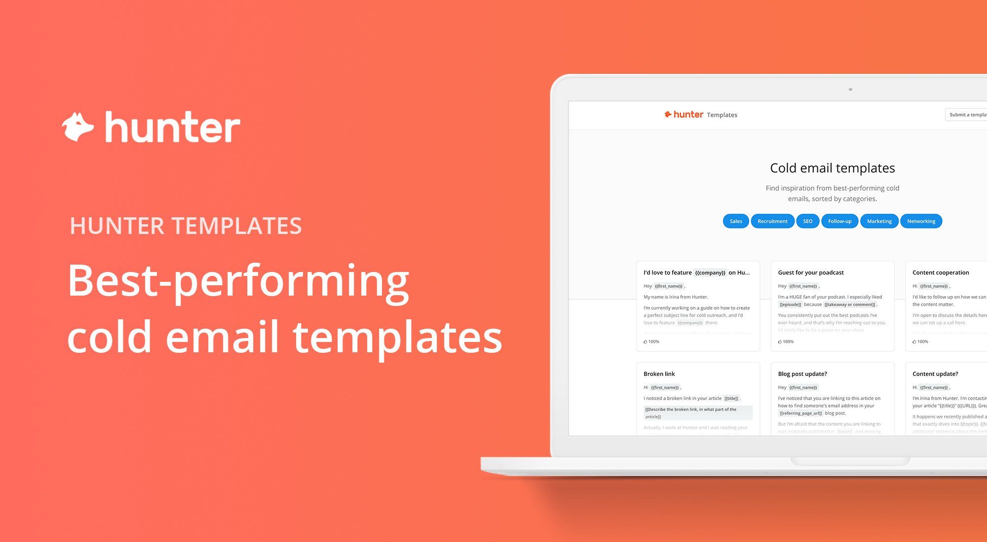 Directory of 268 Best Cold Email Templates * Hunter
