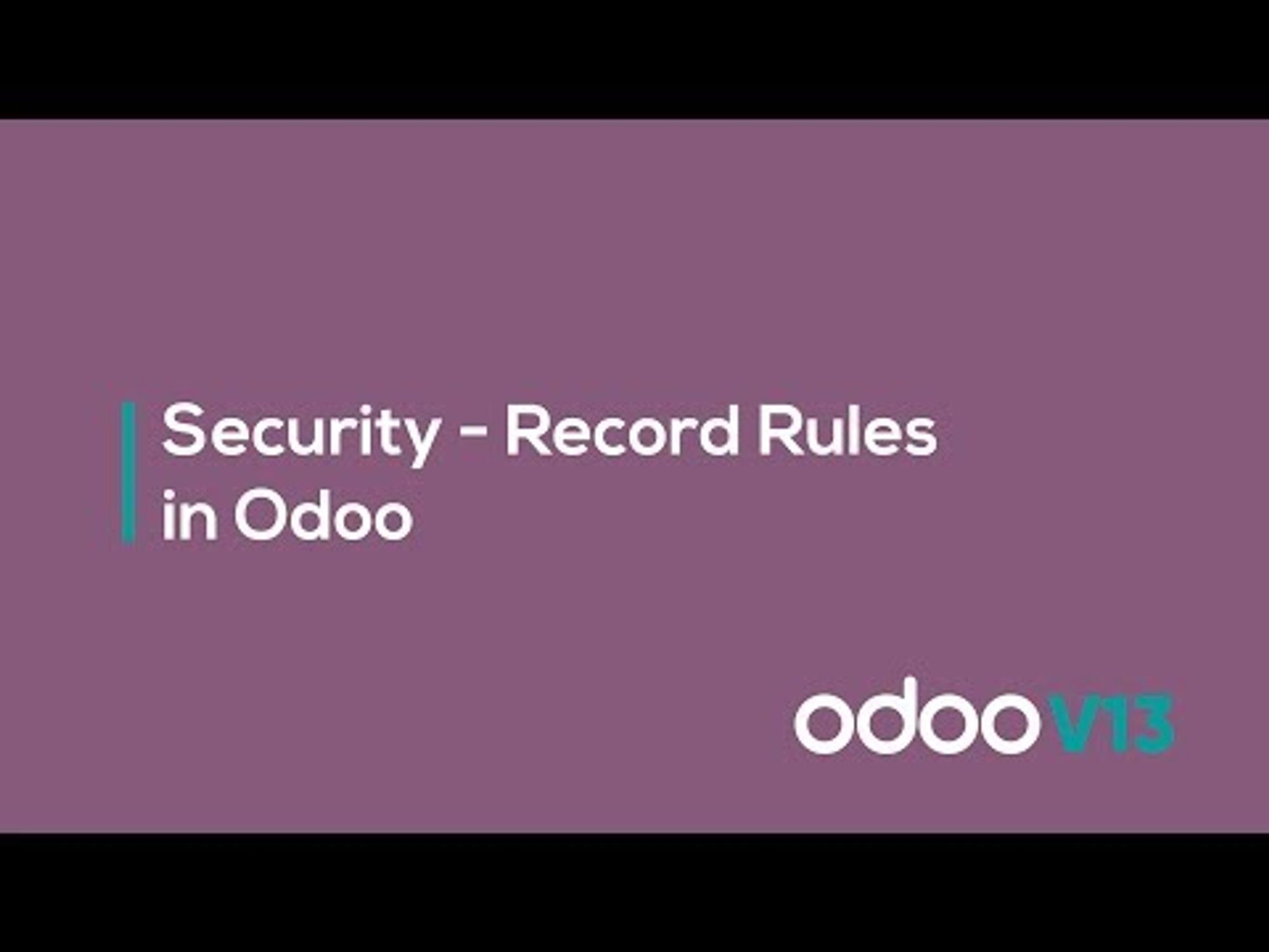 Security - Record Rules in Odoo